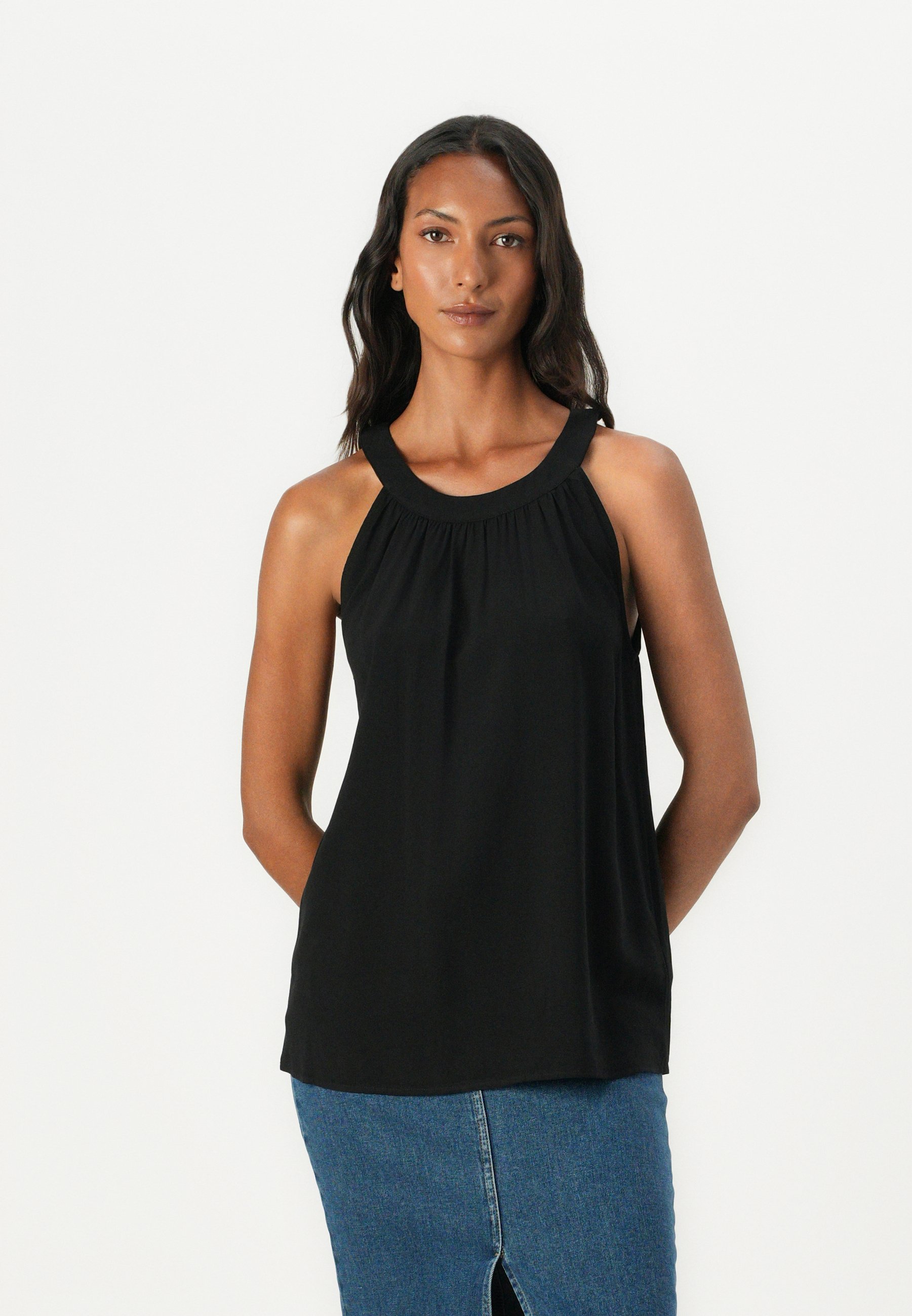 売れ筋商品|||トムテイラー シャツ レディース トップス AMERICAN NECKLINE - Top - deep black トムテイラー 出来上がれ シャツ レディース トップス AMERICAN