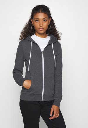 Mikina na zip - mottled dark grey