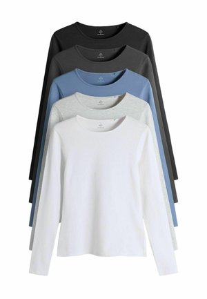CREW NECK 5 PACK - REGULAR FIT - Pitkähihainen paita - navy blue light blue charcoal grey grey marl white