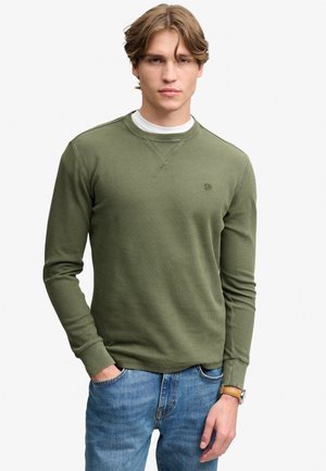 Superdry & Co, SUPERDRY CLASSIC HEAVY TEXTURED TOP. - Striktrøje - beetle green