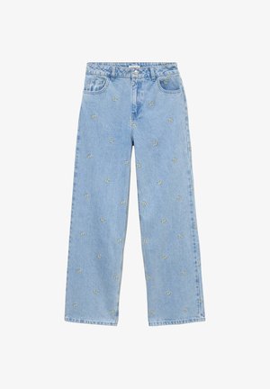 Cache Cache, CACHE CACHE CACHE CACHE WIDE-LEG-JEANS MIT STICKEREI - Wide Leg - bleu
