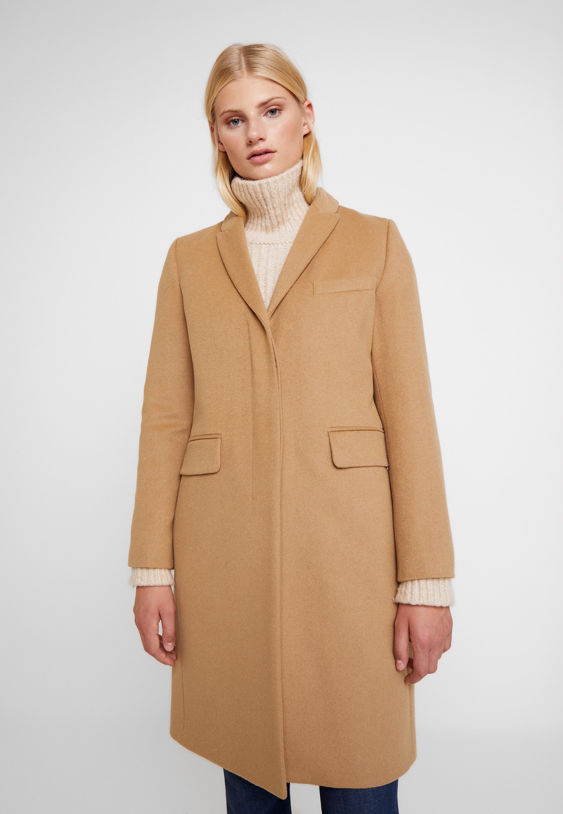 Benetton CLASSIC TAILORED COAT Kåpe frakk camel Benetton CLASSIC TAILORED COAT Kåpe frakk black