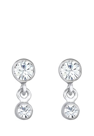 SPARKLING BASIC - MIT KRISTALLEN VON SWAROVSKI® - Uhani - silberfarben