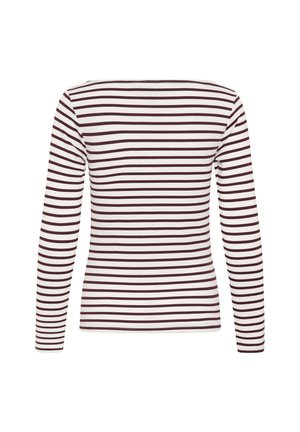Kaffe, KALIDDY LONG SLEEVE BOATNECK - T-shirt à manches longues - chalk   fudge stripe
