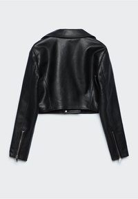 Stradivarius Veste en similicuir - black