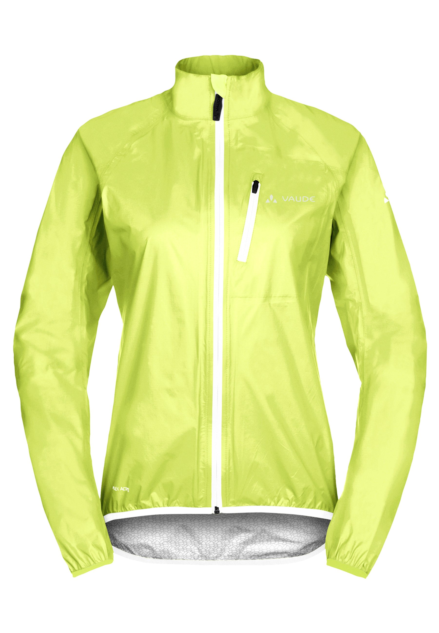 bright green waterproof jacket