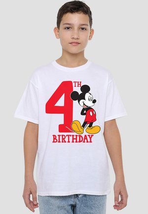 Disney MICKEY MOUSE 4TH BIRTHDAY - Print T-shirt - white