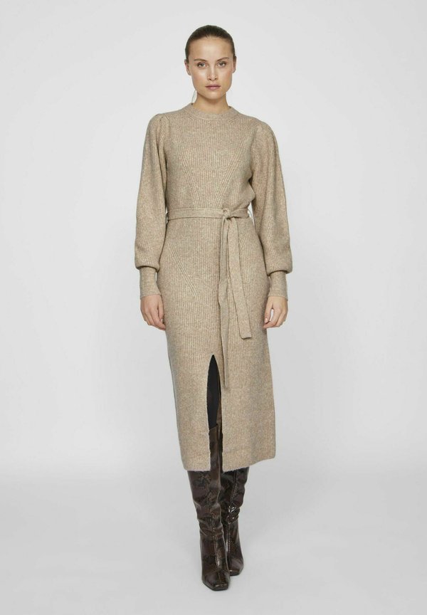 VITULLE MIDI - Strickkleid - natural melange