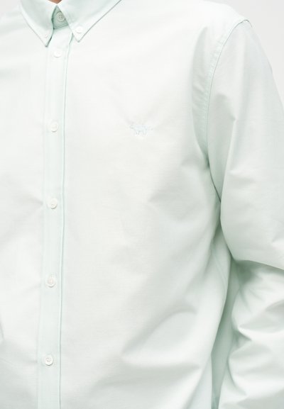 Πράσινο ανοιχτό πουκάμισο με γιακά και κουμπιά, μακριά μανίκια και μικρό κεντητό λογότυπο ζώου στο αριστερό στήθος.