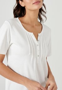 Damart COL TUNISIEN - Camiseta estampada - Off-White
