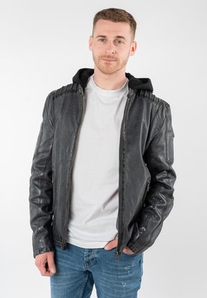 HIRAN - Leren jas - anthracite