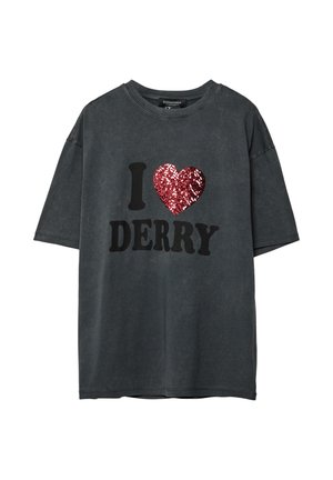 FADED-EFFECT DERRY - T-shirt imprimé - dark grey
