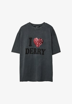 FADED-EFFECT DERRY - Majica kratkih rukava s printom - dark grey