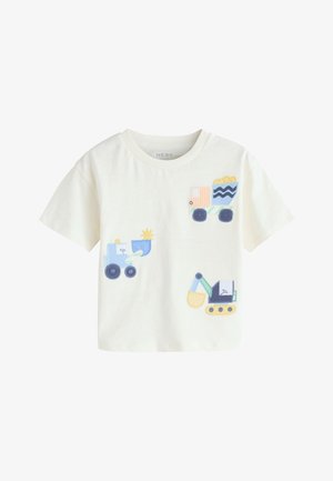 Next, REGULAR FIT - SHORT SLEEVE APPLIQUÉ T-SHIRT . - T-shirt con stampa - neutral digger trio