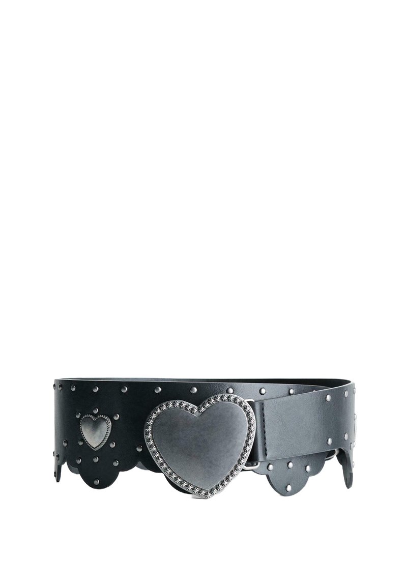 Bershka WITH HEART BUCKLE Cintura black/nero