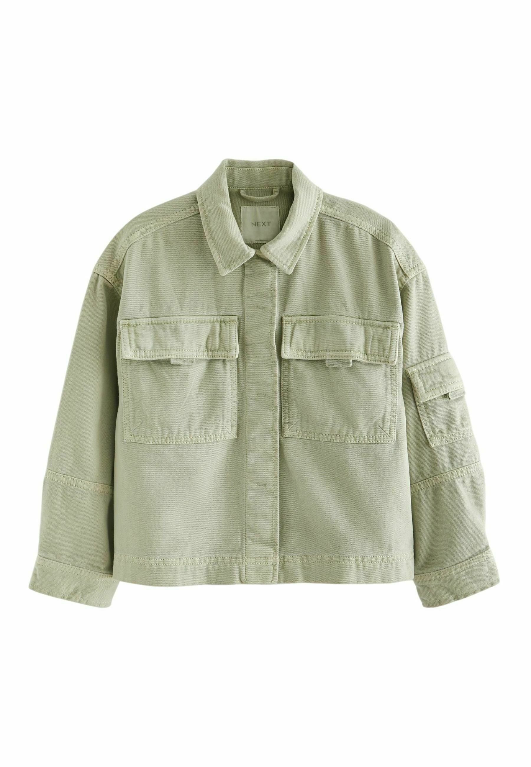 Green denim jacket