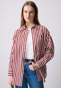 STRIPED WITH POCKETS - Bluza s gumbima - burgundy