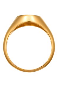 Goldring mit einer glatten, polierten Oberfläche; abgerundete Form, oben breiter und nach unten schmaler werdend; keine zusätzlichen Verzierungen.