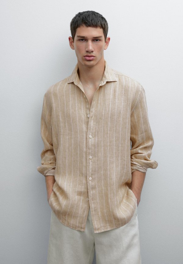 REGULAR FIT DOUBLE-STRIPE - Shirt - beige