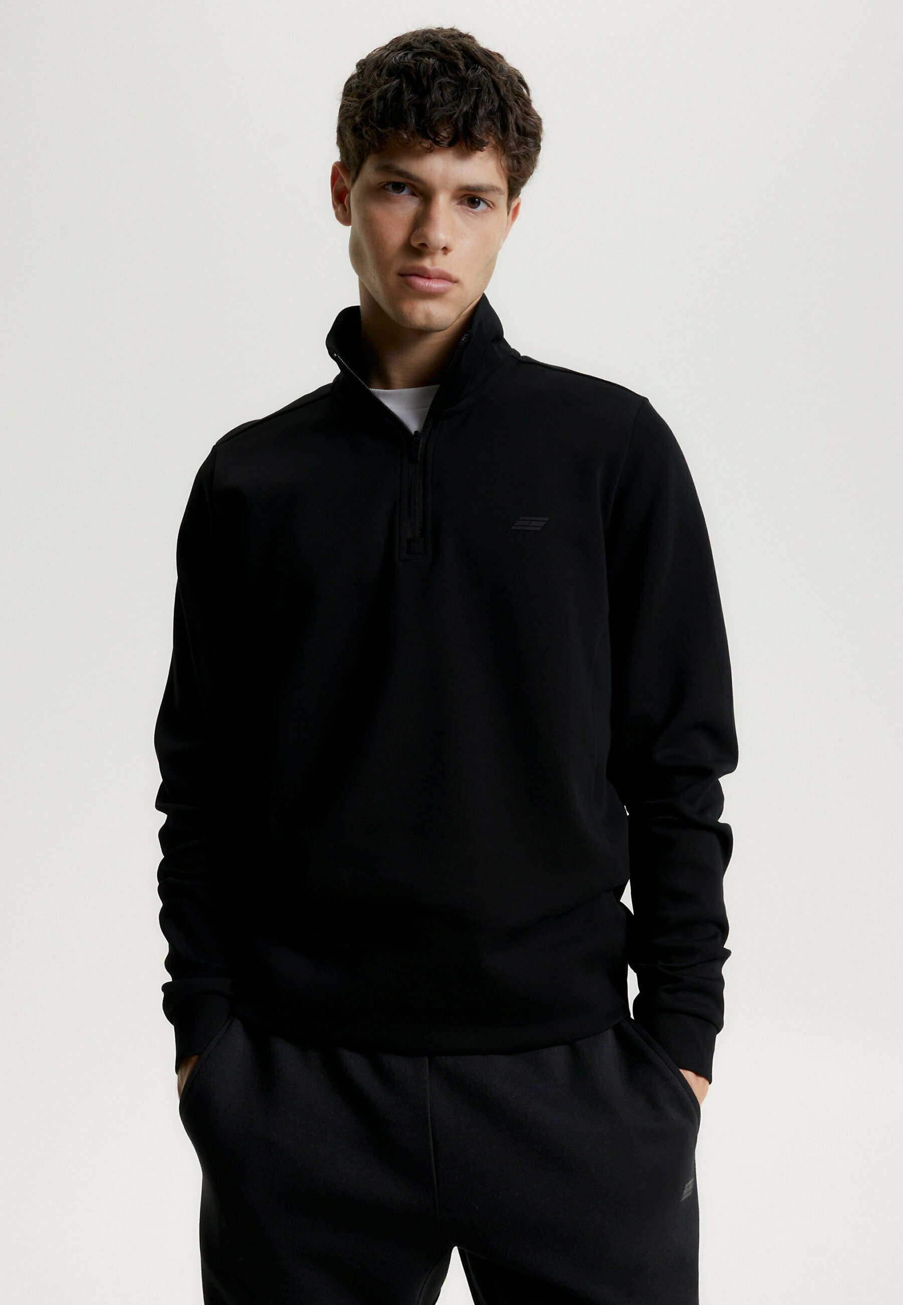 tommy hilfiger black quarter zip