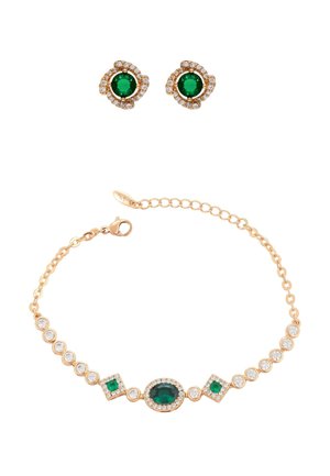 SET - Øreringe - rose gold green