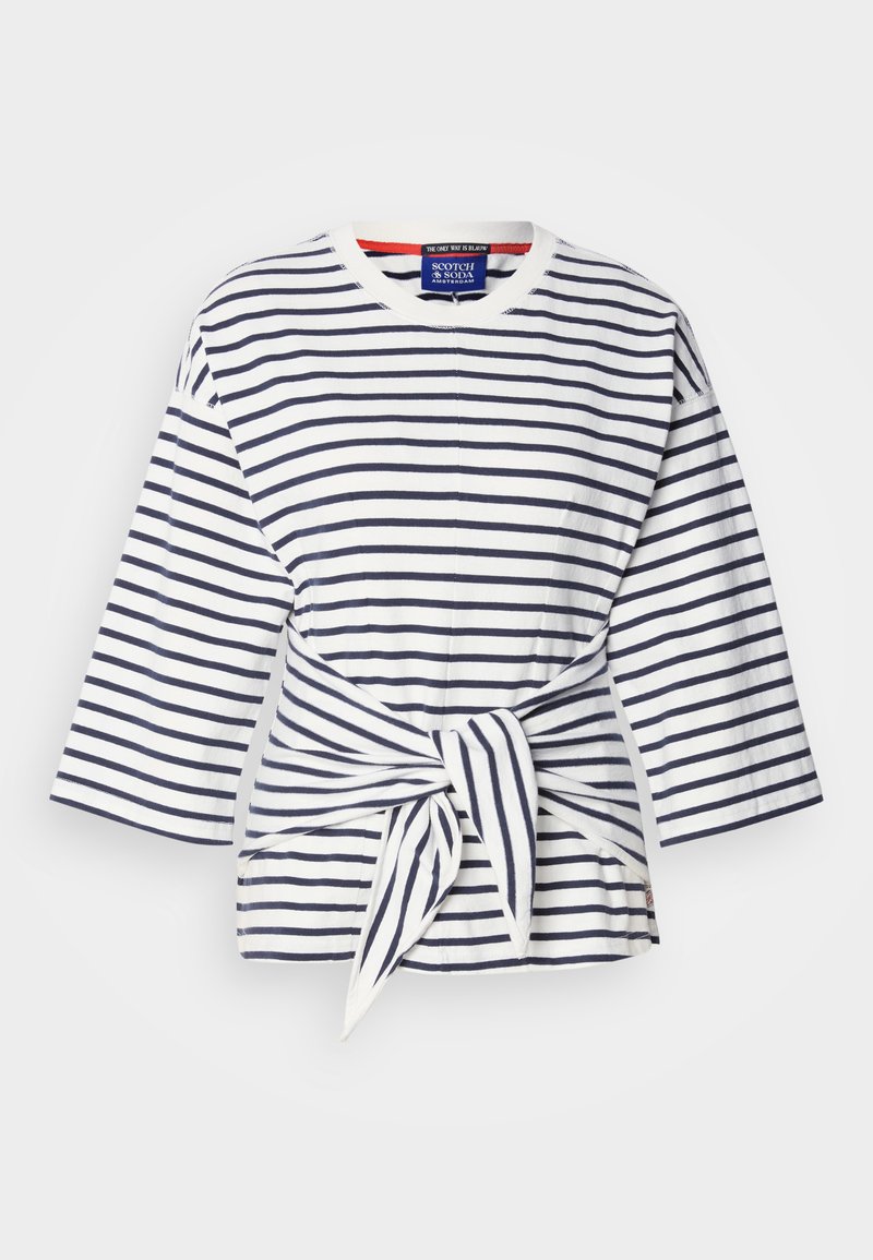 Scotch & Soda T-shirt print blauw gemêleerd