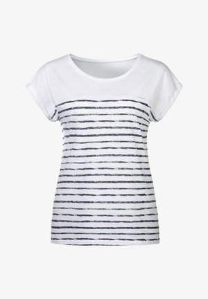 Beach Time, Print T-shirt - weiß-navy