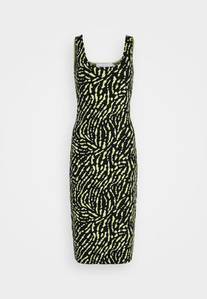 TANK TOP DRESS - Kampsunkleit - black/lime