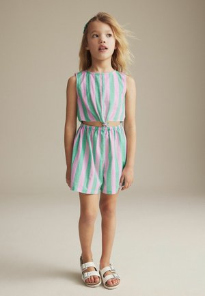 TWIST KNOT REGULAR FIT - Mono - pink green stripe