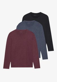 3 PACK - Top s dlouhým rukávem - bordeaux/black/dark blue