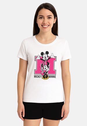 MINNIE MOUSE SET KURZARM - Pyjamas - weiß schwarz