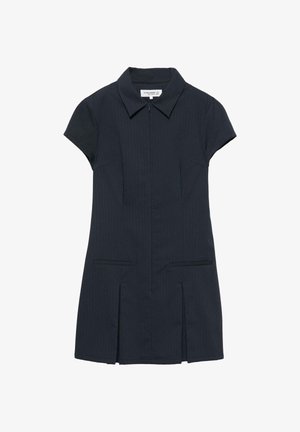 PULL&BEAR SHORT PLEATED - Rochie tip cămașă - dark blue