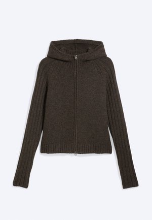 Weekday, ZIP HOODE - Vest - dark brown melange