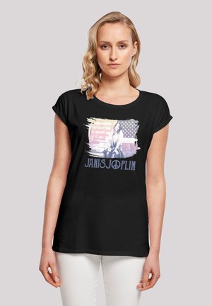 JANIS JOPLIN STOVE FLAG - Print T-shirt - black