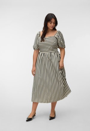 Vero Moda Curve VMCRIN SQUARE NECK DRESS - Hverdagskjole - birch/black