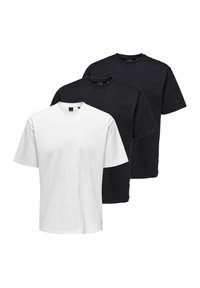 3ER PACK FRED - T-shirt basic - schwarz schwarz weiß