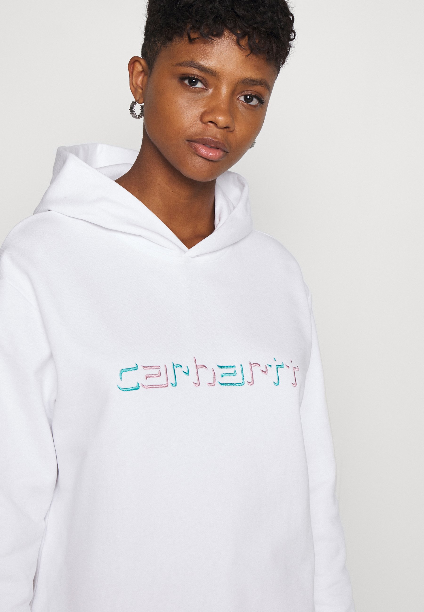 hooded shadow script sweatshirt