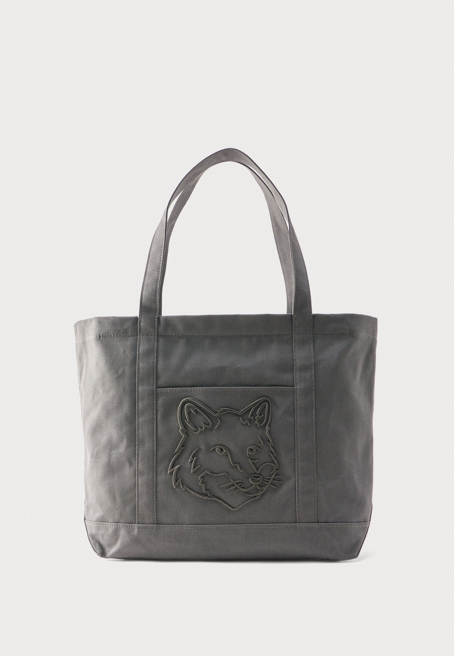 Maison Kitsuné FOX HEAD LARGE TOTE - Tote bag - slate grey/dark