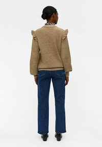 Object OBJMALENA L/S RUFFEL NOOS - Trui - sandshell/crème