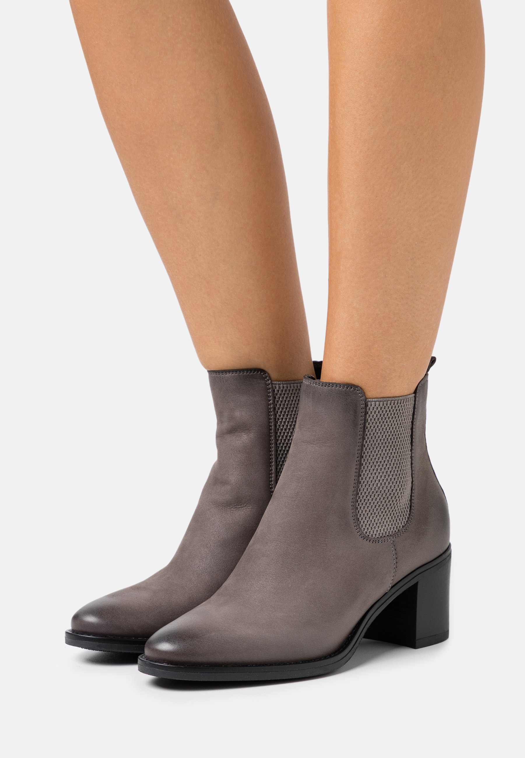 grey leather ankle boots uk