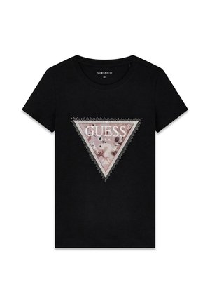 Guess, SS CN COSMOS CANVAS TRIANGLE T - T-shirt print - jblk jet black a