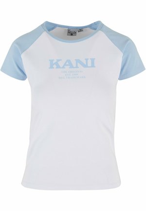 Karl Kani RETRO TINY  - Trükipildiga T-särk - white light blue