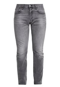 Grå denimjeans med slim fit, med dragkedja, fem fickor och subtila blekningar. Stygn i en kontrasterande färg.