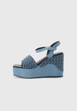 NOELLE WRITE - Wedge sandals - light-blue denim