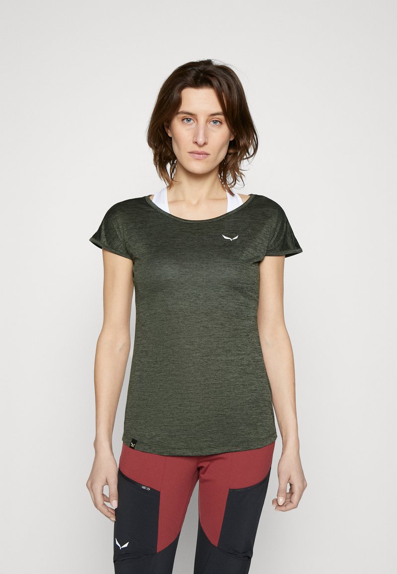 Salewa - PUEZ DRY TEE - Sport T-shirt - dark olive melange, Vergroten