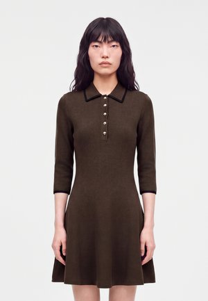 Maje, ROWELL - Robe pull - marron fonce