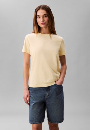 Calvin Klein Jeans MONOGRAM - T-shirt basic - french vanilla