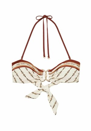 Reiss, REGULAR FIT - JOHANNAH CHAIN-PRINT BANDEAU HALTERNECK BIKINI TOP - Bikinitop - ivory