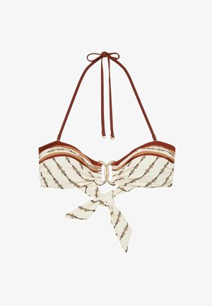 Reiss, REGULAR FIT - JOHANNAH CHAIN-PRINT BANDEAU HALTERNECK BIKINI TOP - Bikinitop - ivory