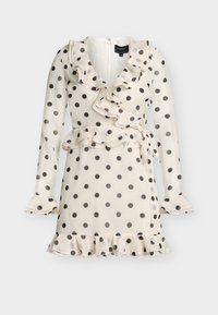 FRILL DETAIL SPOT MINI DRESS - Φόρεμα ημέρας - ivory spot